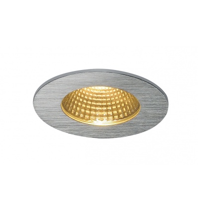 PATTA-1 encastré plafond rond alu brossé 12W, 3000K, 38°, alim incluse