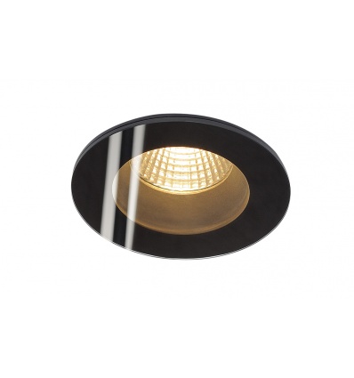 PATTA-F encastré plafond, rond, noir, 12W, 3000K, 38°, alim incluse