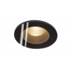 PATTA-F encastré plafond, rond, noir, 12W, 3000K, 38°, alim incluse