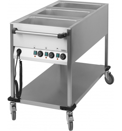 Chariot bain-marie à eau 3 x GN 1/1 CCBM3V