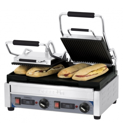 Grill Panini double Premium Rainurée - Lisse avec minuteur CGP2RLPT