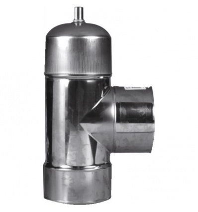 Té de tubage mâle 90° inox D125/131 + purge