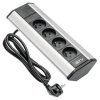 Bloc prise d'angle 3 prises + 2 USB câble 1.5M 16A.230V 2P+T argent