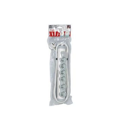 Rallonge multiprise bloc rotatif 6x2P+T Surface , interrupteur et cordon 1,5m - blanc et gris foncé