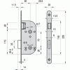 Serrure à larder à pêne magnétique coffre 145 mm entraxe 70 axe 50 mm carré de 7 mm réversible avec gâche condamnation