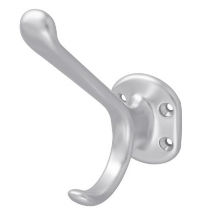 Patère aluminium à visser, hauteur 97 mm, finition argent