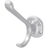 Patère aluminium à visser, hauteur 97 mm, finition argent