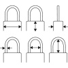 Cadenas à clé s'entrouvrant sur numéro suivi 8888 corps laiton anse acier cémenté City 30