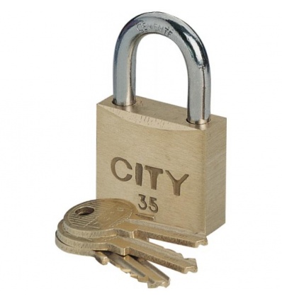 Cadenas à clé s'entrouvrant sur numéro suivi 8888 corps laiton anse acier cémenté City 45