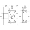 Verrou à bouton de sûreté sur n° KCF 005501 - Huisserie bois City 25 - cylindre longueur 45 mm