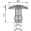 Clou podotactile Dinaclou inox extérieur à sceller B 250