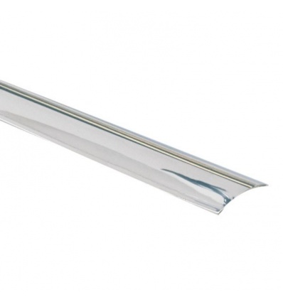 Seuil adhésif plat inox brillant en 1,1 x 30 x 2700 mm