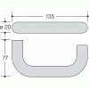 Béquille double seule noire pour Ensemble sur plaque ou rosace en polyamide - Série 111 FR