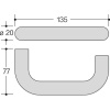 Béquille double seule noire pour Ensemble sur plaque ou rosace en polyamide - Série 111 FR