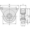 ROUE D80MM A/SUPPORT EXT.