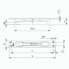 Verrou à bascule 1 sortie en M8, têtière 24x160x1,5 zinguée. Profondeur d'encastrement 21 mm, entraxe de fixation 146 mm