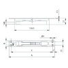 Verrou à bascule 1 sortie en M8, têtière 24x160x1,5 zinguée. Profondeur d'encastrement 21 mm, entraxe de fixation 146 mm