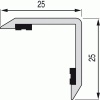 Cornière adhésive de protection d'angle inox satiné 25 x 25 x 3000 mm