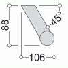 Poignée de porte battante inox NT type STG 522-32, diamètre 32 mm, hauteur 500 mm, entraxe 300 mm