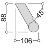 Poignée de porte battante inox NT type STG 522-32, diamètre 32 mm, hauteur 500 mm, entraxe 300 mm