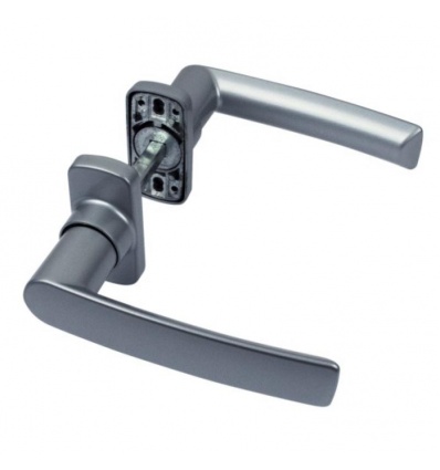 Béquille double sur rosace type Hera pour menuiserie aluminium finition gris anthracite 7016