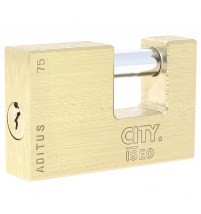 Cadenas à clés rectangulaire corps laiton anse acier cémenté chromé type city 75