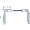 Béquille double seule pour Ensemble sur rosace en aluminium anodisé - VERONA finition argent