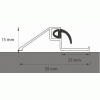 Seuil de porte aluminium ''à la Suisse'' en 50 X 15 mm avec joint d'étanchéité longueur 1000 mm anodisé argent