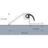 Seuil de porte aluminium ''à la Suisse'' en 50 X 15 mm avec joint d'étanchéité longueur 1000 mm anodisé argent