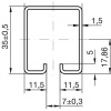 Rail longueur 2 m diamètre 35 x 30 mm pour ferrures Sportub - Force 80 kg par battant