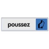 Plaquette signalétique plexiglas de couleur poussez 170 x 40 mm