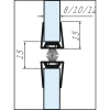 Plinthe en clippage à brosse droite de dessous de porte en verre type GDP pour porte épaisseur 10 mm