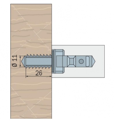 Fixations pour poignées série STG inox et nylon Ø 26, 32, 34 et 40 mm - pour montage droit simple