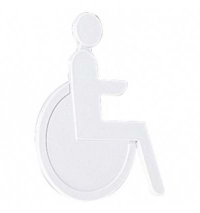 Pictogramme handicapé nylon polyamide blanc 113 x 130 mm