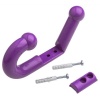 Patère double Parkid + pièce de fixation + visserie bois finition violet