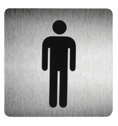 Pictogramme homme et femme inox satiné, adhésif pour signalétique