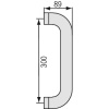 Poignée porte battante tubulaires droites PG 3000 NM entraxe 300 mm