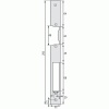 êtière de gâche pour menuiserie bois type S968 longue double empennage en acier inox