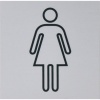 Pictogramme homme et femme aluminium anodisé argent - adhésif