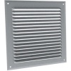 Grille d'aération en applique à auvent à visser GA AN en aluminium anodisé argent en 390 x 400 mm