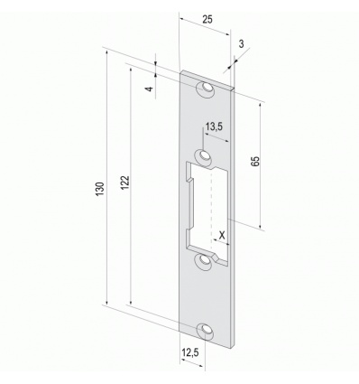 têtière de gâche électrique 688 simple fermée pour Profix 2