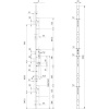 Serrure Performa 3 points axe 50 mm têtière U de 24 x 3 x 1930 mm