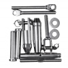 kit de pose inox 316 pour câble inox Ø 4 mm montage traversant entre poteaux bois