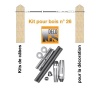 kit de pose inox 316 pour câble inox Ø 4 mm montage traversant entre poteaux bois