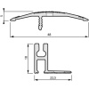 Seuil de rattrapage de niveau grand socle - 48 x 2700 mm finition aluminium naturel