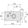 Serrure en applique horizontale à fouillot Pêne dormant et demi-tour A cylindre européen Optimum main droite poussant