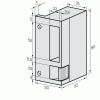 Gâche électrique aluminium en applique type 90 pour serrure horizontale, 12 Volts à rupture, droite