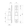 Fiches mâles type P50 nœud Ø 15 mm finition Blanc RAL 9010 à 3 trous de fixation pour menuiserie PVC B 90