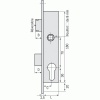 Serrure à larder 1 point pêne dormant et demi-tour à cylindre européen axe 24,5 mm - Pour gâche électrique Métalux 7