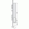 Serrure à larder 1 point pêne dormant et rouleau à cylindre européen axe 24,5 mm - Pour gâche électrique Métalux 8